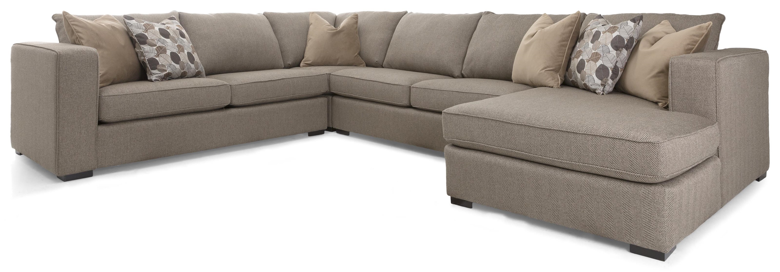 Taelor Designs Braden 4Piece Contemporary Sectional Sofa with Track